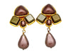 Vintage Chanel earrings dark color pearl drop dangle