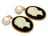 Vintage Chanel earrings Cameo COCO pearl dangle super rare