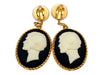 Vintage Chanel earrings Cameo COCO pearl dangle super rare