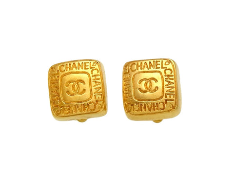 Vintage Chanel earrings CC logo square