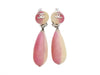 Vintage Chanel earrings CC logo pink off-white pearl dangle