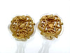 Vintage Chanel earrings CC logo white stones flower