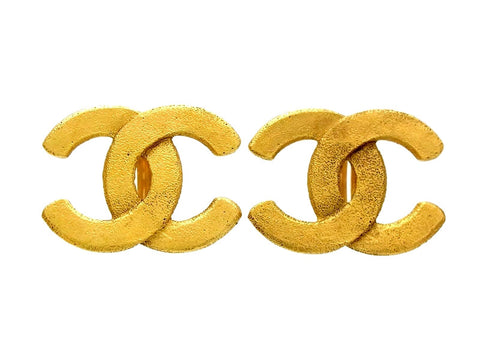 Vintage Chanel earrings big CC logo double C