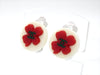 Vintage Chanel earrings CC logo red clover plastic