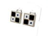 Vintage Chanel earrings CC logo square silver color