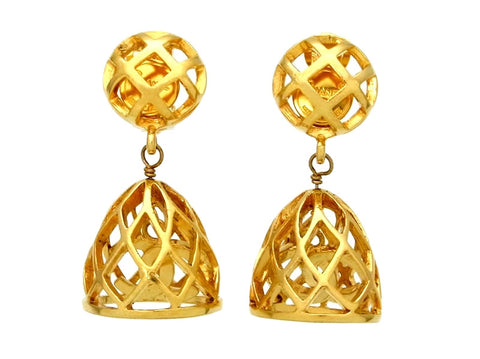 Vintage Chanel earrings CC logo bell dangle