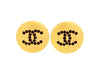Vintage Chanel earrings CC logo red rhinestone