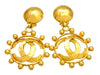 Vintage Chanel earrings CC logo hoop dangle