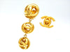 Vintage Chanel earrings CC logo ball dangle