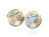 Vintage Chanel earrings CC logo plastic silver color