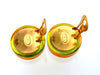 Vintage Chanel earrings CC logo plastic orange