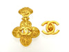 Vintage Chanel earrings CC logo flower dangle