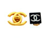 Vintage Chanel earrings CC logo black square