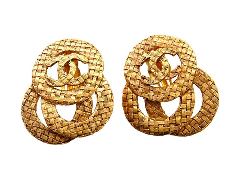 Vintage Chanel earrings CC logo hoops