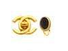 Vintage Chanel earrings CC logo round brown