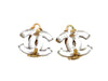 Vintage Chanel earrings CC logo glass