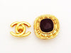 Vintage Chanel earrings red stone