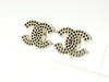 Vintage Chanel earrings punched CC logo silver color