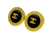 Vintage Chanel earrings CC logo black color