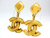 Vintage Chanel earrings quilted CC logo dangle