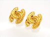 Vintage Chanel earrings CC logo quilted double C