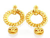 Vintage Chanel earrings CC logo hoop dangle