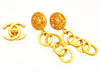 Vintage Chanel earrings CC logo rings dangle