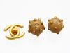 Vintage Chanel earrings CC logo beige ball