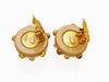 Vintage Chanel earrings CC logo beige ball
