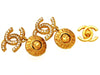 Vintage Chanel earrings CC logo rhinestone dangle