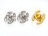 Vintage Chanel earrings CC logo rhinestone