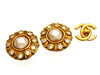 Vintage Chanel earrings pearl rhinestone round