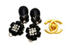 Vintage Chanel earrings rhineston flower dangle