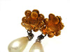 Vintage Chanel earrings rhinestone flower pearl dangle
