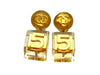 Vintage Chanel earrings CC logo No,5 cube dangle