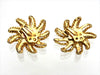 Vintage Chanel earrings CC logo sun round