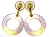 Vintage Chanel earrings logo clear plastic hoop dangle