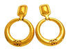 Vintage Chanel earrings turnlock CC logo hoop dangle