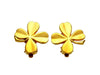 Vintage Chanel earrings clover gold tone