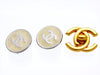 Vintage Chanel earrings CC logo round white