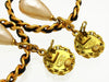 Vintage Chanel earrings CC logo hoop pearl dangle
