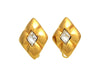 Vintage Chanel earrings CC logo rhombus rhinestone