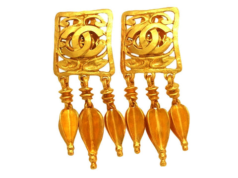 Vintage Chanel earrings CC logo charms dangle