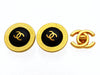 Vintage Chanel earrings CC logo round black