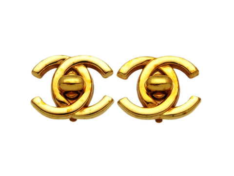 Vintage Chanel earrings CC logo turnlock double C