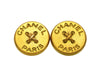 Vintage Chanel earrings logo button round