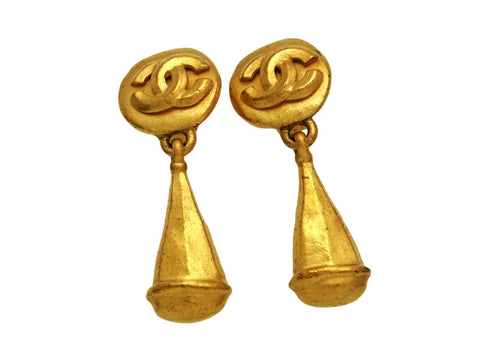Vintage Chanel earrings CC logo drop dangle