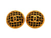 Vintage Chanel earrings CC logo net black round