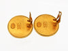 Vintage Chanel earrings CC logo net black round