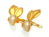 Vintage Chanel earrings CC logo pearl leaves dangle
